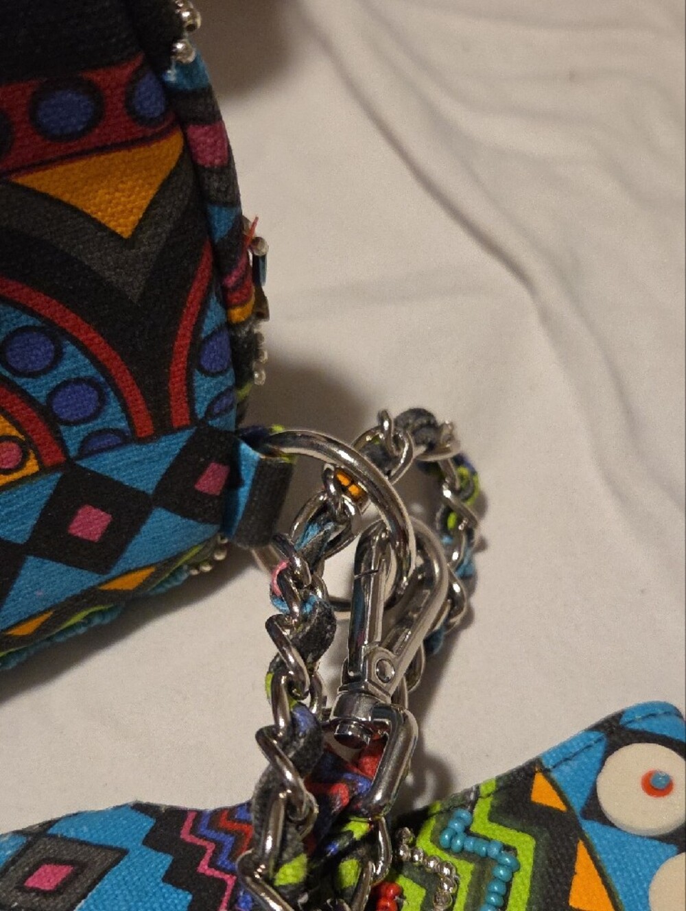 Steve Madden Colorful Embellished Women’s Crossbody Belt Bag - Blue & Green - Picture 7 of 8